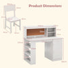 Children Study Desk with Storage Cabinet & Pull-out Drawer White