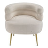White Teddy Sherpa Upholstered Tub Accent Chair Barrel Chair Occasional Armchair