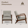 Modern Accent Chair Bedroom Fabric Upholstered Lounge Chair with Lumbar Pillow