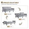 Fabric Sofa Bed 3 Seater Sofa Settee Recliner Couch with Solid Wooden Legs Grey