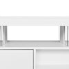 Coffee Table White High Gloss Tea Table with LED RGB Lights 2 Drawer Storage