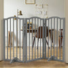 3/4 Panels Folding Pet Gate Freestanding Wooden Dog Fence Safety Barrier Divider
