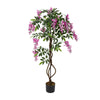 Large Potted Pink Wisteria Flower Artificial Tree Fake Plant Home Garden Decor