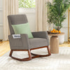 Modern Rocking Chair Upholstered Fabric Armchair Accent Glider Rocker Chair