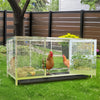 Large Stainless Steel Chicken Coop Run Cage Farm Poultry Pen with Removable Tray