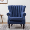 Upholstered Fabric Armchair Wing Back Fireside Chair Lounge Sofa Cushioned Seat