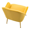 Armchair Accent Tub Chair Yellow Velvet Sofa Metal Legs Living Bedroom Furniture