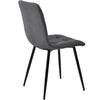 Set of 4 Dining Chairs with Backrest Metal Legs Living Room Kitchen Chairs Grey