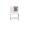 Dressing Table with LED Lights Mirror Vanity Set Makeup Storage 2 Drawers White