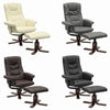 Ergonomic Leather Executive Office Desk Chair TV Chairs Lounge Sofa w/ Footstool