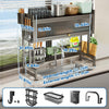 Space Saving Over The Sink Dish Drying Rack with Cover 2 Tier Dish Drainer Ddwcn