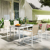 5 Piece Outdoor Dining Set, Garden Furniture Set with Tempered Glass Table Top