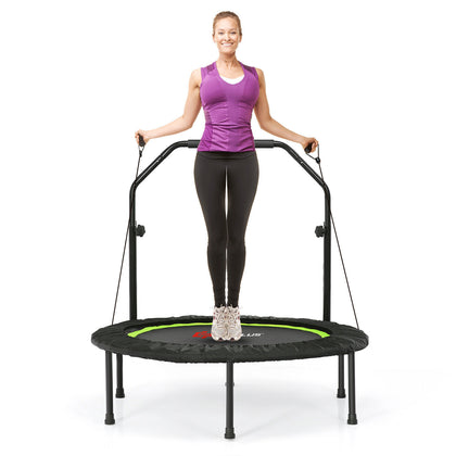 103 cm Mini Trampoline Foldable Fitness Rebounder Home Gym with Handle