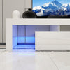 200CM Width White TV Stand Matt Cabinet Unit Modern High Gloss Door LED Light