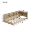 Wooden Storage Bed Frame With Slats and Shelves 3FT Single for Kids, Teenagers