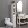 Modern Bathroom Tall Cabinet with Storage Shelf&Door Corner Shelf Bookshelf