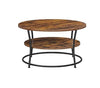 Coffee Table, Round Cocktail Table With Shelf, Tea Table, Easy Assembly, Metal