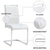 Dining Chairs Set of 2 Faux Leather with Stylish Chrome Cantilever Metal Frame
