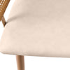 Modern Dining Chairs Set of 2 with Rattan Backrest & Upholstered PU Padded Seat