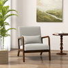 Modern Accent Chair Bedroom Fabric Upholstered Lounge Chair with Lumbar Pillow