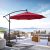 3M Garden Cantilever Parasol w/ LED Lights Outdoor Banana Hanging Tilt Crank