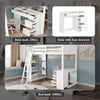 Single Solid Pine Wood Loft Bed Frame High Sleeper Bunk Bed Study Desk Cabin Bed