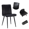 2x Black Dining Chairs Faux Leather High Back Armless Dinging Room Line Design