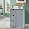 Bathroom Floor Cabinet Storage Cupboard Organizer W/Adjustable Shelf & 3 Drawers