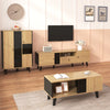 Modern 3-Piece Living Room Set Coffee Table, TV Cabinet & Sideboard, Black/Wood