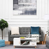 Modern 3 Seater Sofa for Living Room Compact Sofa with Hidden Storage Grey