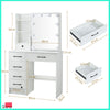 Dressing Table 10 LED Lighted Mirror Makeup Desk Vanity Table Stool Set Bedroom
