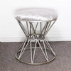 Grey - Silver - Footstool - Footrest - Bedroom Seat - Metal - Chair - Stool