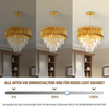 Modern Crystal Chandelier Gold Chandelier, 3-Tier Crystal Chandelier Light Fixtu