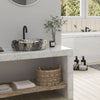 Ceramic Bathroom Vanity Countertop Sink Hand Wash Basin Oval Black Marble Effect