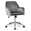 Home Office Leisure Chair Adjustable Swivel Dutch Velvet Task Chairs-Grey