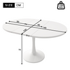 Extendable Round Dining Table 110-140 cm Round/Oval Kitchen Table for 4-6 People