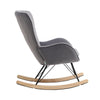 Rhombic Velvet Wing Back Armchair Rocking Chair Lounge Recliner Rocker Tub Sofa