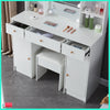 Vanity Dressing Table Makeup Desk Set with Stool Storage Cabinet + LED Mirror