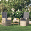 Swpsd Reclining Garden Sofa Chairs with Cushions 2 pcs Grey Poly Rattan U9R3