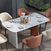 63'' Marble Dining Table Anti-scratch Tabletop & Strong Leg Large Kitchen Table