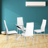 Dining Table and Chairs 2 4 Set Chrome Legs PU Leather Dining Room Chair Kitchen