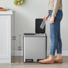 30L/45L/60L Dual Step Stainless Steel Double Bucket Trash Can Rubbish Pedal Bin