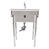 Stainless Steel Kitchen Freestanding Sink Laundry Basin w/ 360° Rotatable Faucet