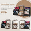 Turntable Display Stand Vinyl Storage Stand-Brown