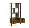 Bookshelf, Storage Shelf, Large Bookcase With Doors, 4 Shelves, Stable Steel Str