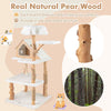 Modern Wooden Cat Towe 149 cm Tall Solid Wood Cat Tree-White