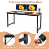 Wooden Computer Desk Industrial Writing Workstation PC Laptop Table Metal Frame