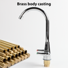 Modern Kitchen Sink Mixer Taps Swivel Spout Twin Lever Tap Mono Faucet Chrome UK