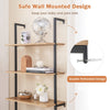 Wall Mount Bookshelf Open Wall Storage Shelves 6-tier Tall Display Rack Cabinet