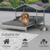 Rattan Dog House Extendable Outdoor Wicker Water-Resistant Roof Dog Pets Bed